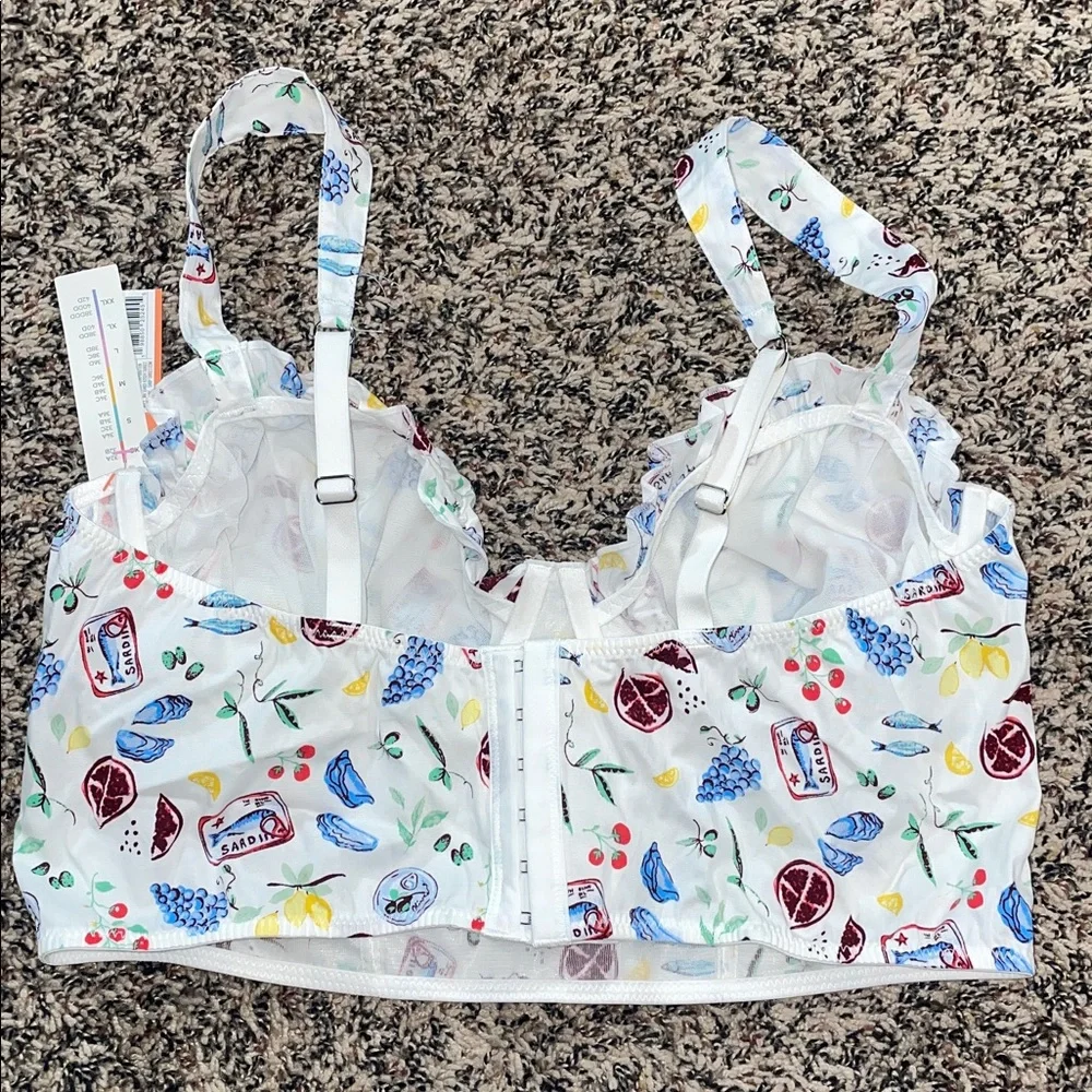 Colsie Colorful Sardine Patterned Bustier Bralette Size L | NWT - Picture 4 of 7